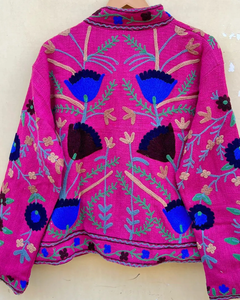 Veste Duster en Coton Rose Suzani Brodé TNT, Vêtement Extérieur Bohème Floral, Veste Duster, Cadeau pour Elle - Product Image 2