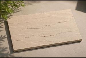 Grande dalle de pierre naturelle beige Dholpur sablée, panneau mural moderne pour l'aménagement extérieur des hôtels - Product Image 3