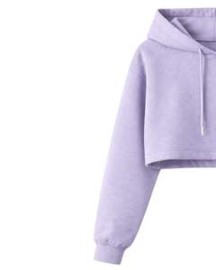 Conjunto de Sudadera Corta y Pantalones Cortos de Lavanda para Mujer con Bordado de Mariposa, Atuendo de Dos Piezas de Algodón Afelpado para Descansar, Fabricante Mayorista - Product Image 2