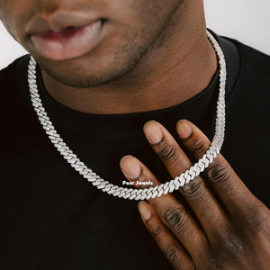 Cadena de Lujo de Plata de Ley 925 con Diamantes de Moissanita VVS, Cadena Cubana Iced Out VVS, Cadena Personalizada Estilo Hip Hop - Product Image 3