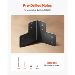 ชุดขายึดมุมโต๊ะทำงานแบบหนัก 6.50 x 6.50 x 6.50 นิ้ว รับน้ำหนักได้ 2204 ปอนด์/1000 กิโลกรัม เหล็กแข็งแรงทนทานสำหรับสถานีงาน - Product Image 5