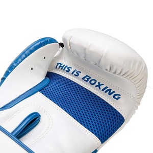 Gants de boxe en cuir de vachette 16oz en gros pour adultes et enfants Logo personnalisé imprimé poignet pour les arts martiaux en plein air - Product Image 3