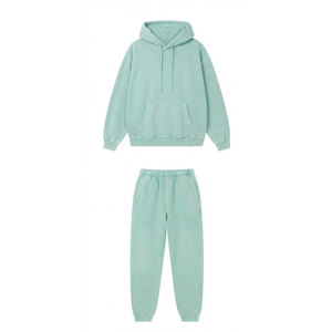 Custom Sunfaded Tracksuits High Quality Cotton Sportswear <b>Set</b> Wholesale Factory Supplier Sunfaded Cotton Tracksuit <b>Set</b> - Product Image 1