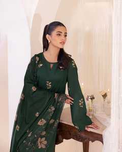 Traje de rayón elegante bordado de lentejuelas con diamantes gasa digital Dupatta Maslin algodón Palazzo-disponible L XXL ropa de fiesta - Product Image 1