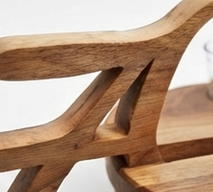 Plateau circulaire en bois à un niveau avec porte-verres, fait main, durable, support de rangement moderne pour bar et vaisselle de cuisine - Product Image 4