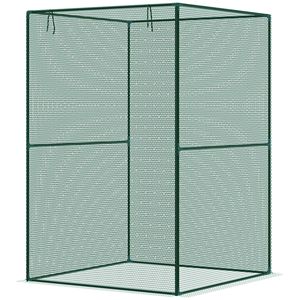 Gabbia per colture verde scuro 3.9FT X 3.9FT X 5.9FT con porta avvolgibile con cerniera, protezione in rete da giardino contro gli animali - Product Image 1