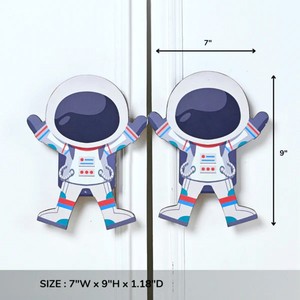 Tiradores y manijas artesanales modernos de madera de acacia con forma de astronauta para puertas, cajones, cómodas y armarios de guardería - Product Image 3