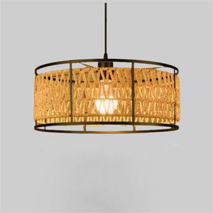 Eco Friendly Woven Rattan Antique Round Pendant Lamp Handmade <b>Ceiling</b> <b>Light</b> for Home - Product Image 2