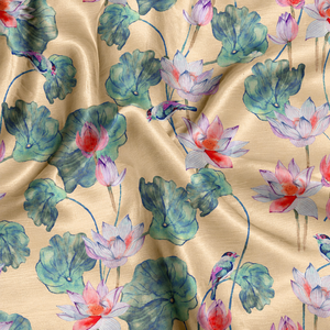 Organic Floral Printed Jacquard Brocade Fabric Silk Cotton Medium <b>Weight</b> Breathable Home Textile Woven - Product Image 5