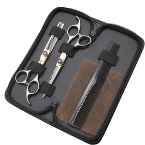 Kit de ciseaux de coiffure professionnels pour droitiers, coupe droite, 6,0 pouces, noir-or, haute performance, tranchants, confortables, longs - Product Image 5