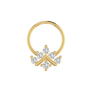 เครื่องประดับทรงแหลมสีทอง14K ดีไซน์ยอดสง่างามพร้อมหมุดจมูกเพชรธรรมชาติ0.11ct - Product Image 1