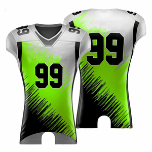 Nouvelle arrivée, maillot de football américain, meilleure qualité, 100% polyester, uniforme d'équipe, couleur unie, ensemble à manches courtes - Product Image 3