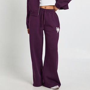 DTF Custom Cotton Polyester Casual Wide Leg Pants Personalized Logo Printed <b>Lounge</b> <b>Trousers</b> OEM Streetwear Fashion for <b>Women</b> - Product Image 1