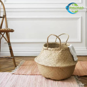 Decorative Handmade PHU HAO Brand Natural STRAW BELLY <b>BASKETS</b> Foldable Woven <b>Basket</b> for Towels, Toys and Blankets - Product Image 3