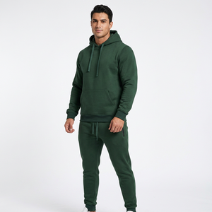 Survêtement unisexe 2 pièces en polaire respirant à capuche, taille élastique, manches longues, pour l'hiver, athlétique, jogging, décontracté, sport - Product Image 1