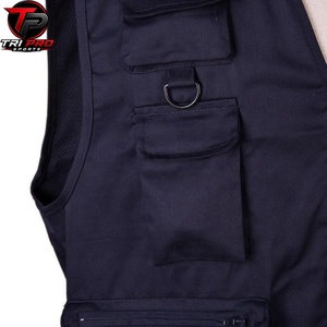 Gilet utilitaire noir pour homme, col en V, fermeture éclair intégrale, plusieurs poches zippées, pour la chasse, la pêche, la photographie, les voyages, respirant et léger - Product Image 3