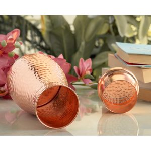 Hammered <b>Copper</b> Water <b>Bottle</b> with Lid 950ml Pure <b>Copper</b> Drink <b>Bottle</b> Leak Proof <b>Drinking</b> <b>Bottle</b> for Home Office Gym Yoga Travel - Product Image 3