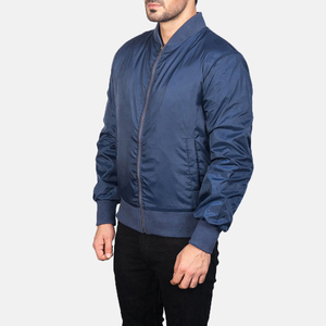 Chaqueta Bomber Básica de Moda para Hombre, Chaqueta de Invierno de Tela de Alta Calidad con Cuello Alto - Product Image 4