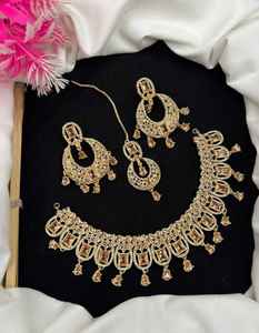 Collier choker double couche multicolore naturel, bijoux de mariage indiens, collier Bollywood avec boucles d'oreilles, haute qualité, style 2026, nouveauté - Product Image 4