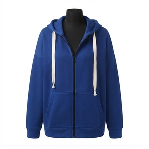 Oversized full-zip hoodie Heavyweight streetwear jacket <b>Athletic</b> sportswear hoodie Thick drawstrings hoodie - Product Image 5