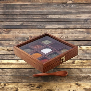 Customized Best Quality Handcrafted Natural Wooden Modern Design Large Capacity Eco-Friendly Spice <b>Box</b> for Home Restaurant Use - Product Image 6