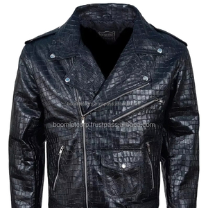 Boomletcorp haut à la mode hommes hiver Jaet Logo personnalisé étanche Style tendance nouveau Style tissu veste en cuir pour hommes - Product Image 1