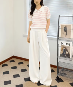 Women's Solid Knitted for Shirt Short Sleeve Casual Polyester/Cotton Quick Dry Breathable Regular Length - Product Image 4