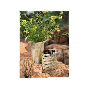 Juego de Jarrones de Flores Hechos a Mano con Cuerno de Búfalo Antiguo, Acabado Natural, Diseño Rústico, Material de Bambú, Artículo Decorativo para el Hogar - Product Image 1