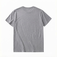 Herenshirt grijs, korte mouwen, regular fit, katoenen jersey, O-hals, casual, effen kleur, effen design