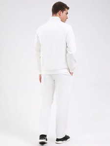 Conjunto Deportivo para Hombre, Color Blanco, Manga Larga, Cierre de Cremallera, Cuello Alto, Diseño a Rayas, Estilo Deportivo, Transpirable, Algodón, Ropa Casual de Invierno - Product Image 2