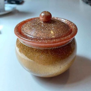 Pot de rangement décoratif en résine fait main avec couvercle pour cuisine, salle de bain, bonbons, thé, café, décoration intérieure, organisateur, conteneur - Product Image 4