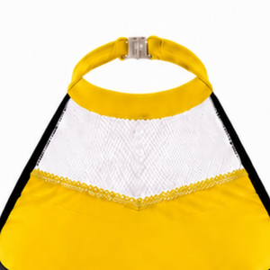 Haut court de cheerleading sans manches jaune, blanc et noir pour femmes et filles – Idéal pour l'entraînement sportif et les uniformes d'équipe - Product Image 4