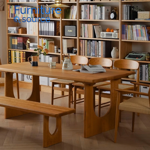 Mesa de Comedor Rectangular Moderna y Creativa de Madera Maciza Auténtica, OEM ODM, Origen Vietnam, Resistente al Agua, Duradera, de Primera Calidad - Product Image 3