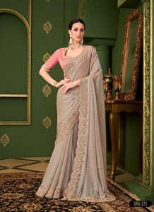 Dernier modèle de sari indien élégant et traditionnel, orné de perles de cristal, sari chic pour femmes, idéal pour les mariages - Product Image 3