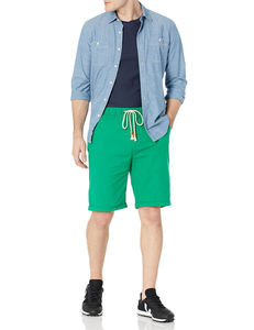 NOEN SPORTS Short Bermuda Homme Vert Uni en Coton avec Cordon de Serrage à la Taille, Décontracté, Mi-long, Tissu Tissé, Séchage Rapide, Poches - Product Image 3