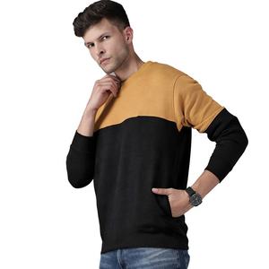 Nouveauté Sweat-shirt en molleton bicolore pour homme Impression en relief Col rond Poignets élastiques Pull d'hiver Streetwear Hoodie - Product Image 3