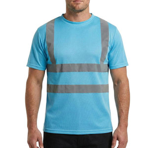 T-shirt de sécurité haute visibilité Econex Sports pour homme, en polyester bleu, réfléchissant, anti-plis, séchage rapide, détection des aiguilles - Product Image 4