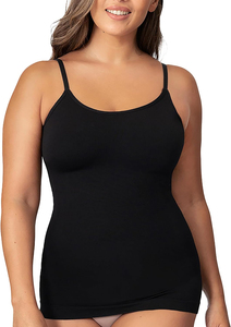 Custom Logo Women's Sleeveless Tank <b>Top</b> Fitting Neck Ribbed Basic <b>Tops</b> Solid Color Casual Breathable Spaghetti Strap <b>Top</b> - Product Image 2