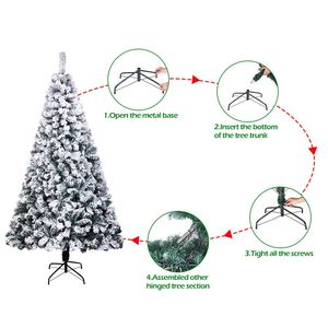 Árbol de Navidad de flocado de PVC de 7 pies con 1300 ramas Árbol naturalmente extendido - Product Image 5