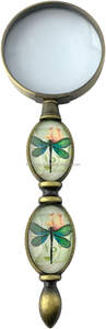 Loupe portative en laiton antique de concepteur fait à la main avec le style vert de poignée de libellule - Product Image 5