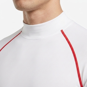 Camiseta Deportiva de Manga Larga Blanca para Hombre con Costuras Rojas de Secado Rápido en Spandex y Poliéster - Product Image 4