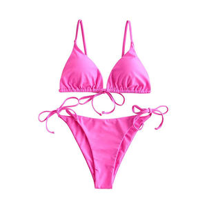 Wholesale <b>Bikini</b> <b>Set</b> Customized Logo Color Spandex/Nylon Breathable Eco-Friendly Women's Professional Sport Suit High Quality - Product Image 4