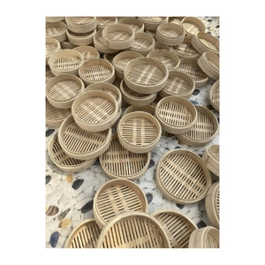 Cesta Vaporera de Bambú Premium Sostenible con Tapa de Vidrio Ecológica, de Alta Calidad, la Más Vendida, para Dumplings, al por Mayor - Product Image 1