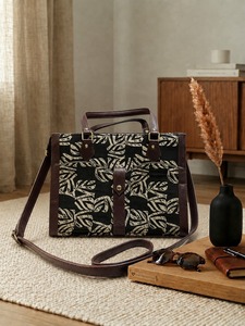 Bolso de Mano Personalizado con Adornos de Cuero Sintético, Diseño de Hoja de Monstera, Bolso de Mano de Lujo para Oficina - Product Image 3