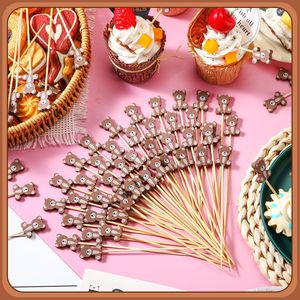 100 Pezzi Stuzzicadenti a Forma di Orso da 4,7 Pollici, Spiedini in Bambù per Antipasti, Decorazioni per Feste, Cocktail Party e Esposizione Frutta - Product Image 2