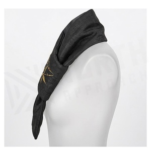 NORTH APPROACH Black Silk Scarf Embroidered Leaf Pattern Long Elegant Unisex Fashion Accessory All Seasons - Product Image 3