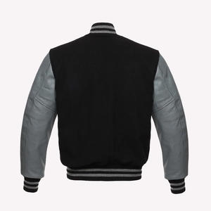 Blousons de baseball unisexes personnalisables en gros – Manteaux coupe-vent décontractés d'hiver grande taille en laine/polyester personnalisés - Product Image 3