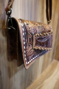 Cartera de Cuero Tallada a Mano, Elegante Cartera de Color para Mujer, Multiusos, Estilo Occidental - Product Image 5