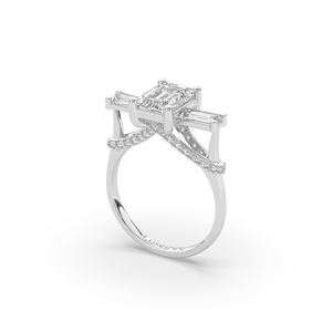 Anillo de Diamante Cultivado en Laboratorio de 3.12 Ct con Corte Esmeralda, Estilo Único, Ligero, Oro de 14K, Apilable, Joyería Fina, Anillo de Boda Clásico - Product Image 5