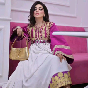 Vestidos afganos tradicionales hechos a mano con encaje, manga larga, estilo vintage para mujer, transpirables, con bordado natural, maxi para mujer. - Product Image 2